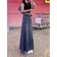 Váy Denim chữ a-line Niche Hot Girl Nữ Mùa hè 2026 Phong cách mới Hàn Quốc Retro Váy dài hông hợp thời trang