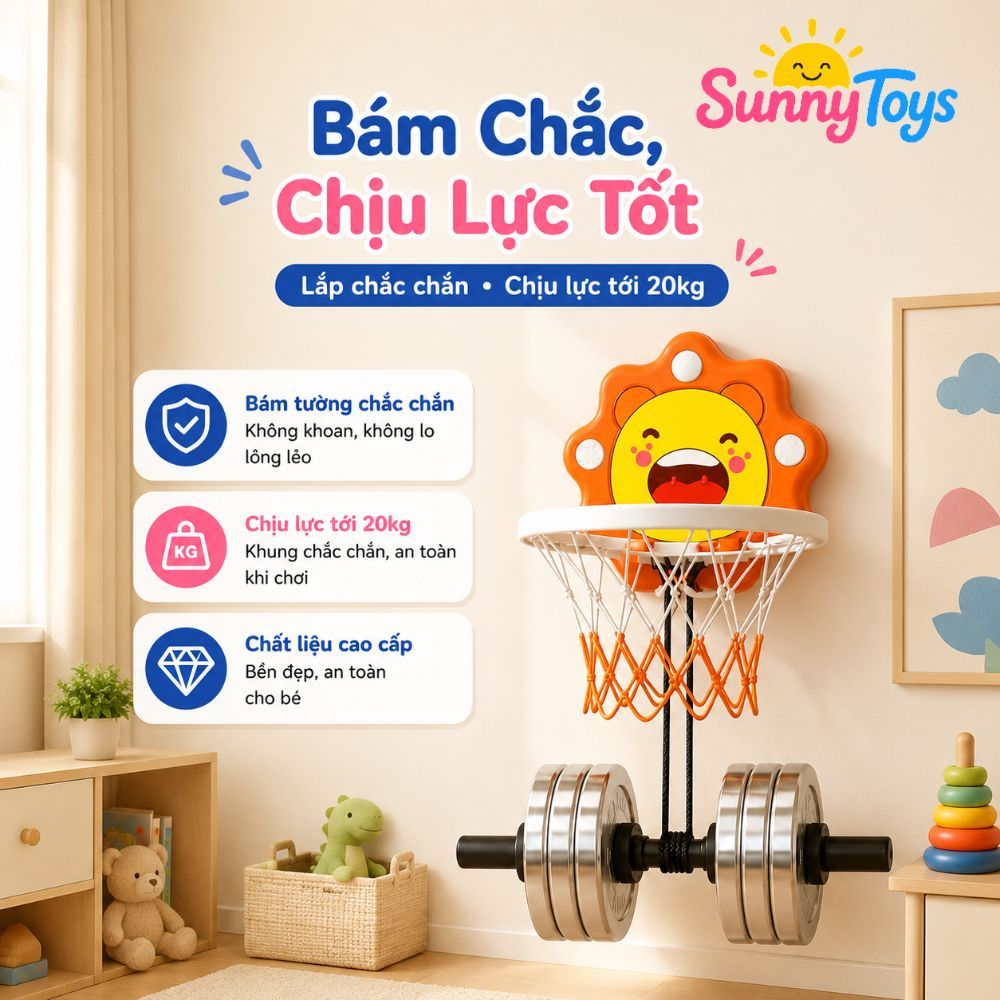 Đồ Chơi Bóng Rổ Tính Điểm SunnyToys - Bé Ném Bóng Vui Nhộn, Vận Động Ngay Tại Nhà