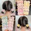 PNPIA- 10 Cái / bộ Dây Buộc Tóc Hoa Fabirc Nhiều Màu Sắc Scrunchies Bé Gái Co Giãn Đuôi Ngựa Giá Đỡ Dây Cao Su Cho Bé Tập Đi Mũ Trẻ Em