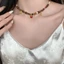 Meradian Phong Cách Hạt phỉ Vòng Cổ Niche Thiết Kế Retro Cao Cấp Hạt Gỗ Tự Nhiên Đá Xương Đòn Vòng Cổ