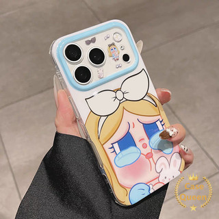 Ốp lưng tương thích cho iPhone 16 17 11 13 14 12 15 Pro Max Air 17 Pro XR X Plus XS Max Phim hoạt hình dễ thương Nơ bé khóc trong suốt