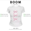 BOOM Áo Baby Tee Nữ Cotton Ôm Body-Áo Thun Ngắn Tay Y2K In Hình PhongCách Mùa Hè, Cổ Tròn Hàng Đầucách hàn quốc phong261