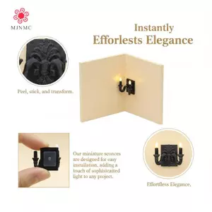 MJnmc 1 Cái Tỉ Lệ 1: 12 Candelabra Nhà Búp Bê Đèn Tường Mini Thực Tế Đèn Cho Nhà Mini DIY Trang Trí Thủ Công Mới