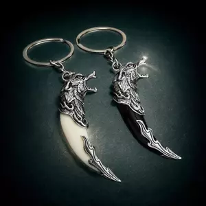 SRVN Hợp Thời Trang Răng Sói Hình Mặt Dây Chuyền Móc Khóa Thoáng Mát Quyến Rũ Phụ Kiện Trang Trí Cho Bapas Haning Punk Món Quà Trang Sức.