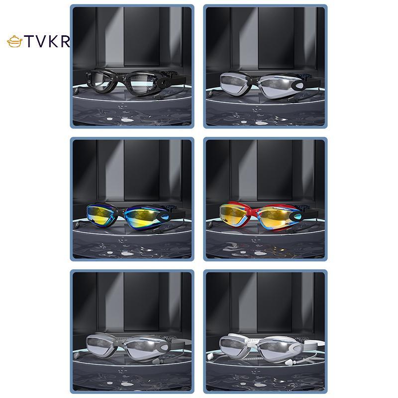 TVKR Kính Bơi Cắm Tai Bơi Kính Chống Thấm Nước Chuyên Nghiệp HD Chống Sương Mù UV Silicone Có Thể Điều Chỉnh Kính Nam Kính Trong Suốt OIK