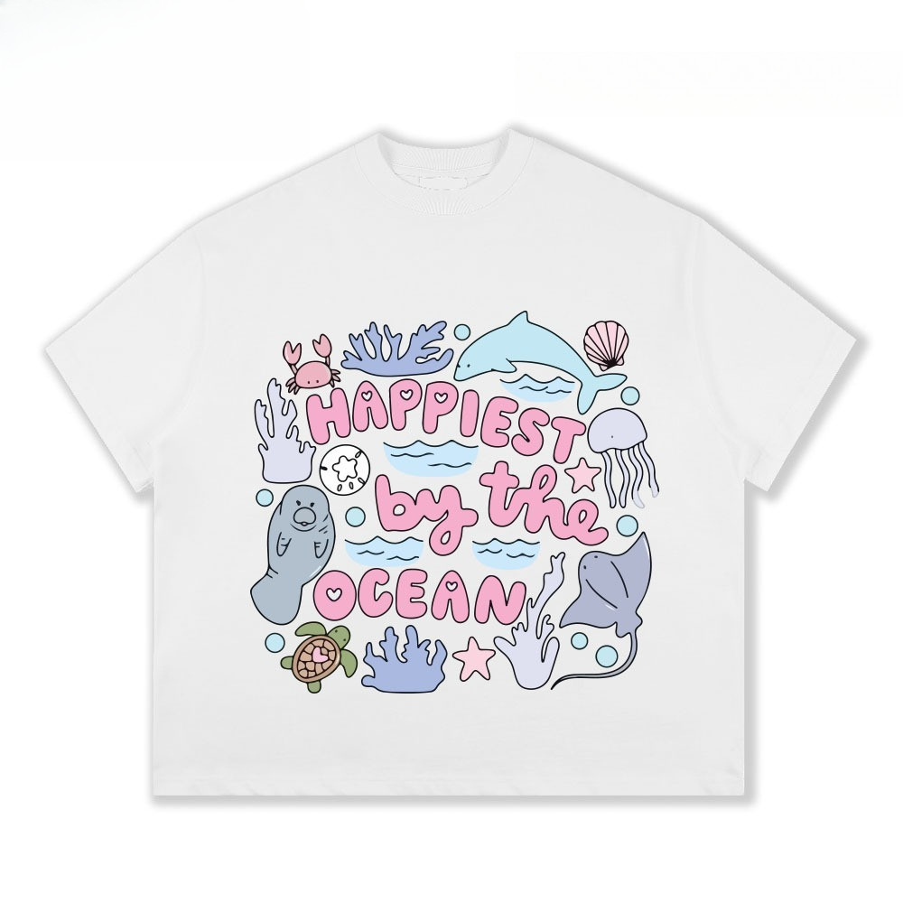 （Giao hàng 24h）Angela Áo thun form Boxy Angela "Summer vibe" unisex nam nữ tay ngắn cổ tròn cotton dày dặn mặc mát
