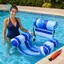 Gamchiano Võng Nổi Ghế Bể Bơi Bơm Hơi Có Tựa Lưng Tay PVC Oxford Vải Cho Thư Giãn Mùa Hè