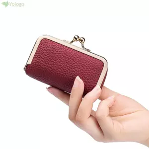 Túi Son Môi YOLOGO, Có Gương Trang Điểm Kiss Clasp Túi Đựng Tiền Mini, Hộp Bảo Quản Trang Sức Đa Năng Chống Bắn Màu Trơn Tinh Tế Cho Nữ