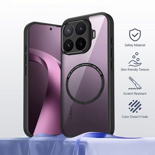 Vỏ Điện Thoại Trong Suốt Từ Tính Thích Hợp Cho Xiaomi Mi 17T 15T 14T 13T Pro Ốp Lưng Acrylic Khung Đen Cứng Silicon Ốp Lưng Chống Va Đập Mờ Ốp Lưng SRK-13