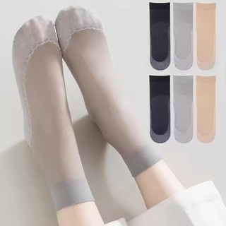 1 / 3 / 5 Đôi Tất Mắt Cá Chân Vô Hình Thoáng Khí Mùa Hè - Tất Ngắn Chống Trơn Trượt Cho Nữ