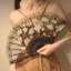 Mới Retro Phong Cách Trung Hoa Quạt Ren Khiêu Vũ Gấp Quạt Ảnh Hanfu Sườn Xám Ảnh Phong Cách Cổ Đại Đặt Đạo Cụ