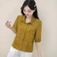Áo sơ mi mới cổ ngắn tay mùa hè của mẹ trung niên, áo dáng rộng thời trang dành cho nữ