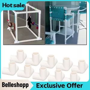 Belleshopp Belleshopp 10 CHIẾC Phụ kiện PVC 3 chiều 25 mm Đầu nối góc khuỷu tay Ống chữ T cho Cấu trúc vườn nhà kính DIY (Trắng)