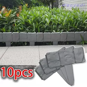 WANYEDI 10 CÁI Hàng rào sân vườn, Hàng rào mô-đun bằng đá giả Trang trí Hỗ trợ cây trồng, Hàng rào sân vườn DIY có thể gập lại