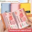 GREAT 100 Phong Bì Tiết Kiệm Tiền Challeng, Thử Thách Tiết Kiệm Chất Kết Dính Mini Dung Tích Lớn PU, Chống Thấm Nước Vui Nhộn Với Khóa Mật Khẩu Tiết Kiệm Tiền Tờ Thử Thách Trẻ Em