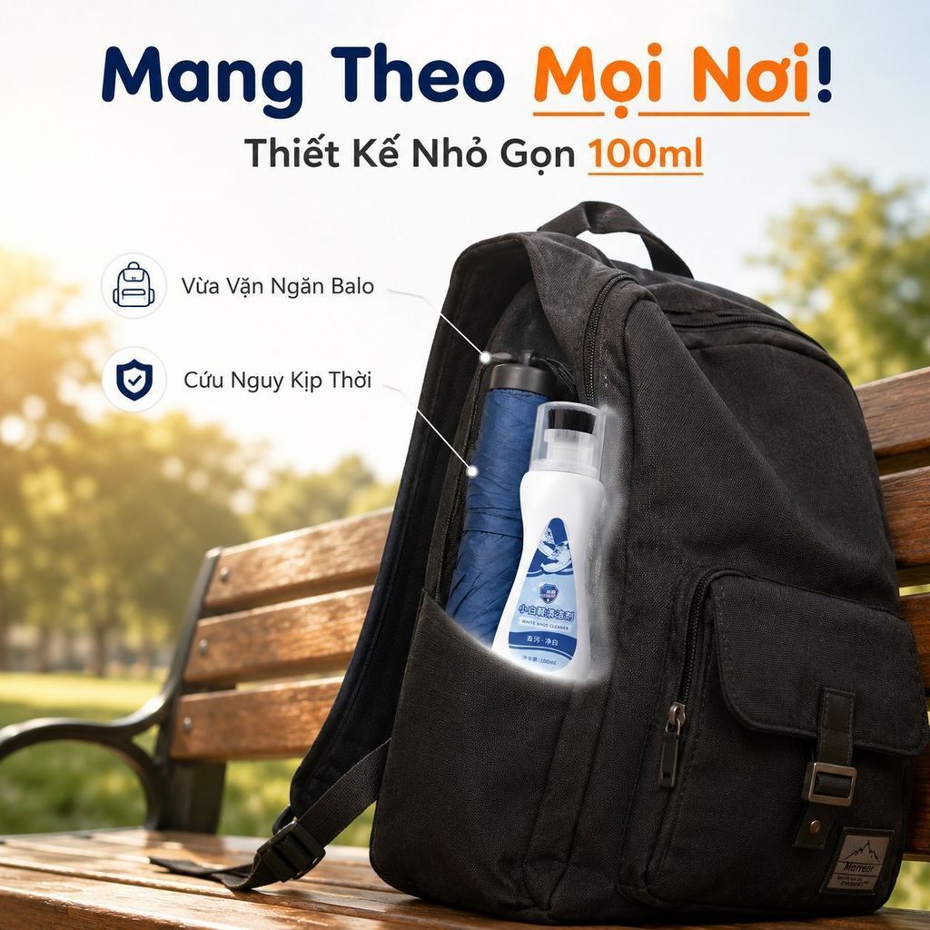 🔥sốc🔥Dung dịch tẩy giày trắng có bàn chải|Thần dược tẩy vết bẩn làm trắng giày|Bọt làm sạch giày thể thao không cần xả