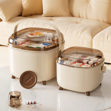 [Sản phẩm mới] Hộp đựng thuốc gia dụng Ngăn đựng thuốc nhiều lớp Hộp lưu trữ dung tích lớn Hộp sơ cứu y tế Con dấu lưu trữ trang sức