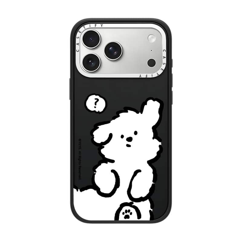 CASECASE X Câu Hỏi Mark Dog Case White Camera Ring Edition Matte Đen Cứng Hút Từ Tính Tác Động Dành Cho Apple IPhone 13 14 15 16 17 Pro Max Air Plus Có Hộp