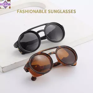 Kính râm tròn RTJIFSS, Kính lái xe chống nắng Punk, Phụ kiện du lịch Màu đen Kính mắt ngoài trời Kính đi xe