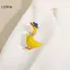 LUImo Men Dễ Thương Màu Vàng Du Kim Cương Giả Thổ Cẩm Cho Bé Gái Trẻ Em Hoạt Hình Du Động Vật Đảng Casul Chân Bule Corsage Đảng Trang Sức SBS