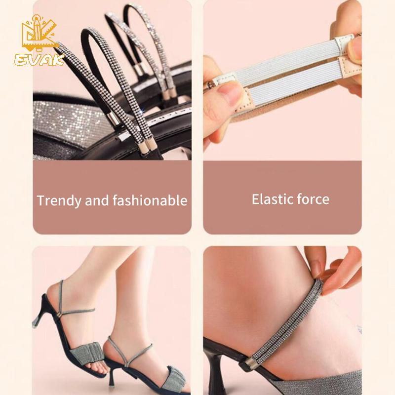 Dây giày đính đá Alittlesetrtu có dây chống trượt cho giày cao gót - Bộ 2 VN