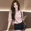 Áo sơ mi mỏng tay màu hồng phong cách Hàn Quốc dành cho nữ mùa hè Áo sơ mi dáng rộng cao cấp phù hợp cho mọi trận đấu