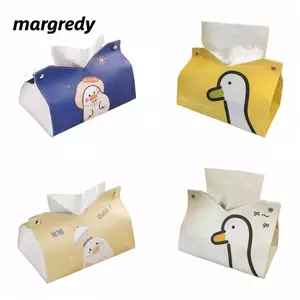 Khăn giấy MARGREDY, Hộp đựng khăn ăn lưu trữ lớn vịt, Da PU dễ thương chất lượng cao Trang trí bàn làm việc bền bỉ tại nhà
