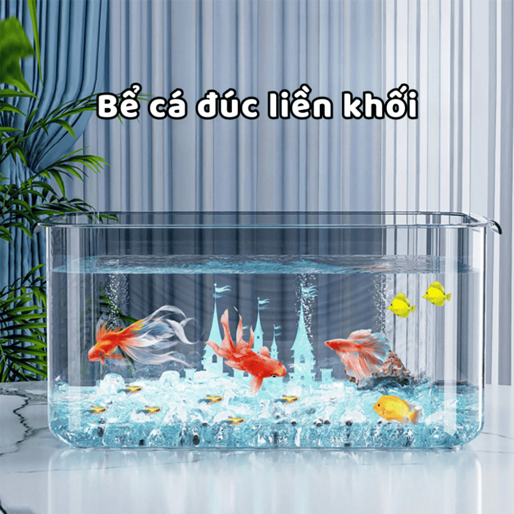 Bể Cá Nhựa Thủy Sinh Trong Suốt HOMIE, Bể Cá Sinh Thái HD Quan Sát 360 Decor Phòng Khách, Văn Phòng