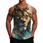 Tiger 3D Tank Top Nam, Áo Vest mát mẻ không tay mùa hè 2026, Áo thun động vật mềm mại thoáng khí dạo phố