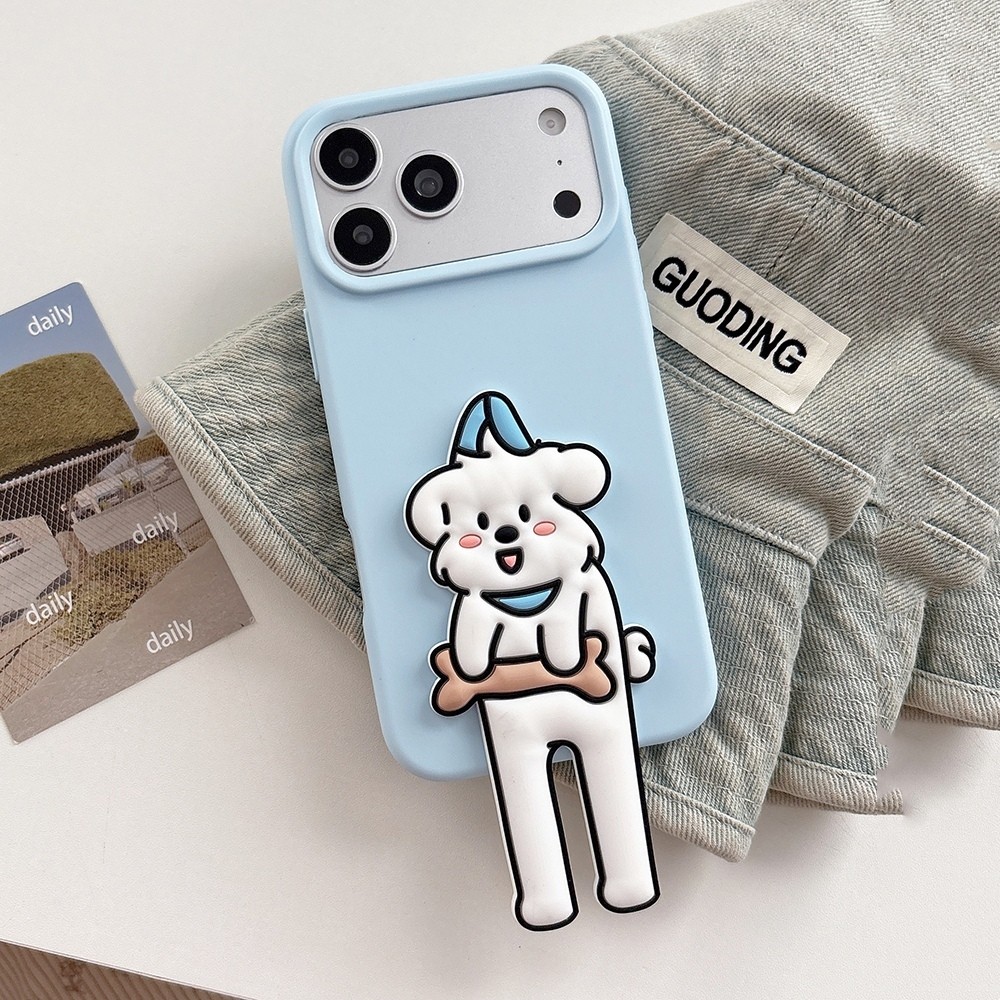 Ốp điện thoại silicon hình chó mèo hoạt hình cho iPhone 17 Pro Max 16 Plus 15 14 13 12 11 Vỏ bảo vệ chống sốc