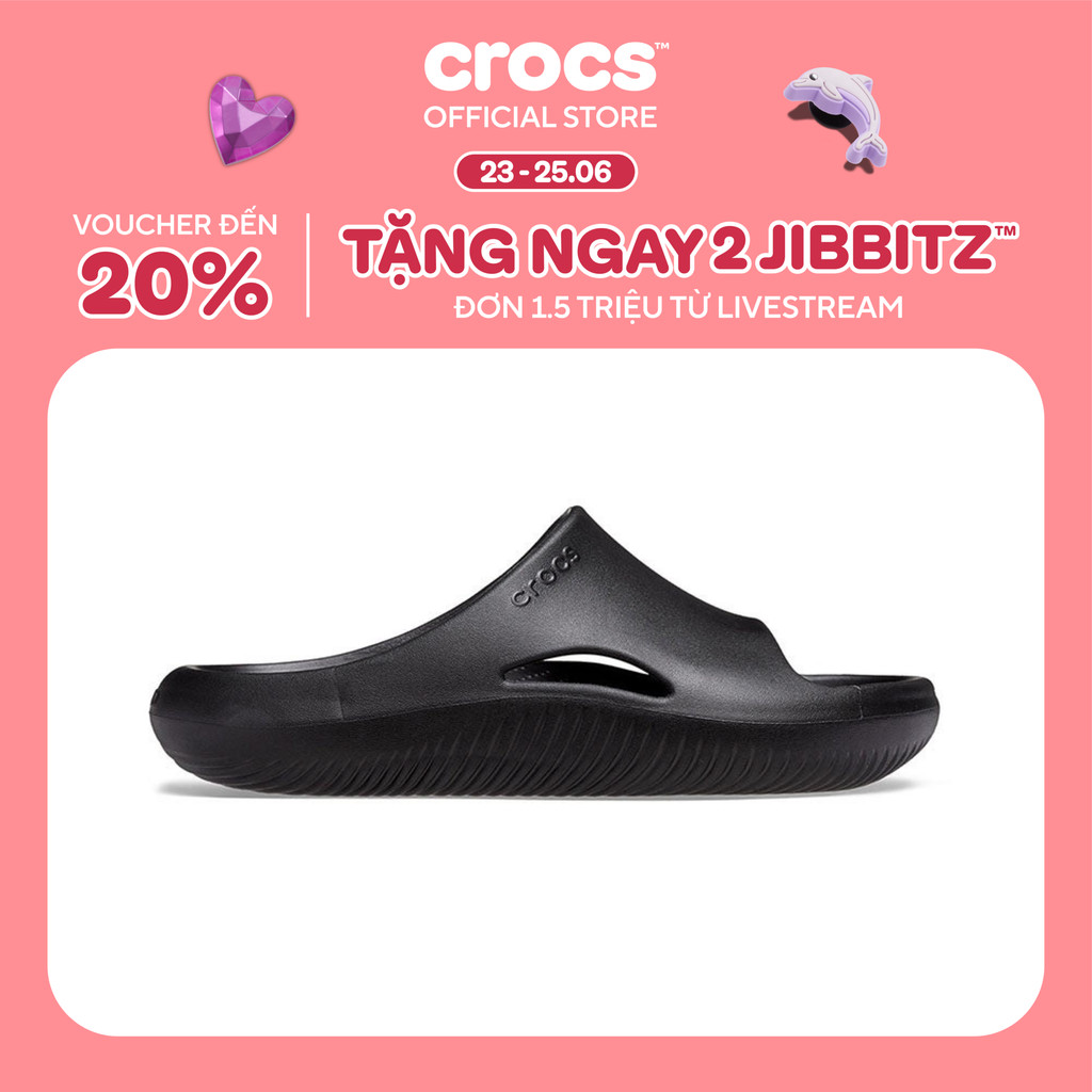 Dép Quai Ngang Unisex Crocs Mellow - Black - 208392-001