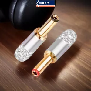MAKY Mạ Đồng Vàng DC-2.1G / 2.5G DC Cắm Điện Ja Weld Connector Cho Tuyến Tính Phụ Kiện Đầu Ra Điện VN