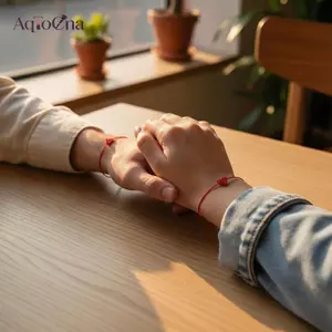 Vòng tay trái tim AqToCna Boho dành cho cặp đôi Dây tình bạn có thể điều chỉnh Quà tặng bện thủ công cho kỷ niệm hoặc sinh nhật AqToCna