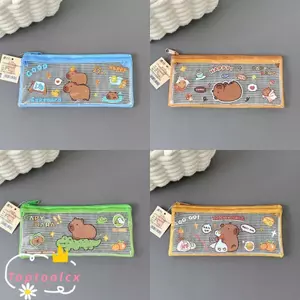 TOPTOOLCX Túi Capybara, Túi đựng bút xốp trong suốt, Quà tặng sinh viên đa chức năng dễ thương Túi văn phòng phẩm dung tích lớn Thẻ ID