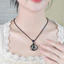 Mặt dây chuyền khóa an toàn Obsidian màu bạc phù hợp thời trang