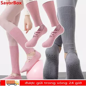 Tất tập Yoga SAVORBOX, Tất Pilates thoáng khí thấm mồ hôi, Tất Cotton chống trượt thông thường chống trượt