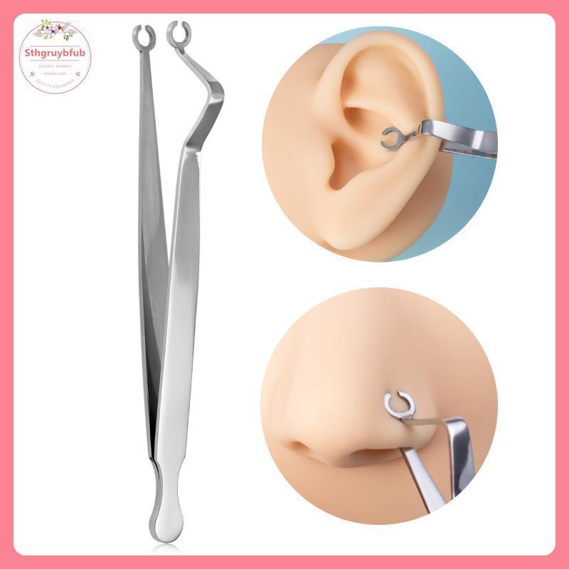 STHB Thép Không Gỉ Xuyên Buộc Kẹp Dụng Cụ Môi Móng Tay Bông Tai Đâm Đâm Kẹp Mở Đóng Tai Mũi Vách Ngăn Cơ Thể Xuyên Dụng Cụ VN