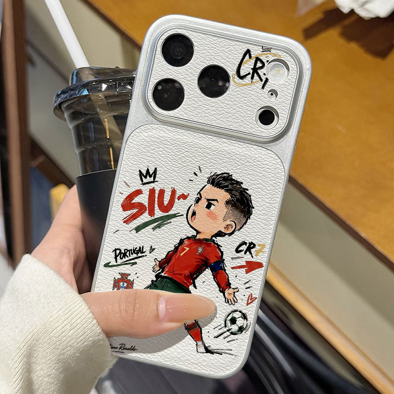 Ốp lưng iPhone Họa tiết da mạ phong cách số 7 Ronaldo họa tiết hoạt hình iPhone 17 16 15 14 13 12 11 Pro Max Plus Max