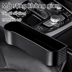 Khay Đựng Đồ Khe Ghế Ô Tô Đa Năng | Hộp Đựng Đồ Kẹp Giữa Ghế Xe Hơi Chất Liệu ABS Cao Cấp, Chống Trơn Trượt