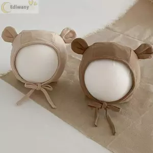 EDIWANY Mũ Sơ Sinh, Tai Gấu Thoáng Khí Mũ Bảo Vệ Tai Cho Bé, Mũ Quấn Trẻ Sơ Sinh Cotton Dễ Thương Unisex