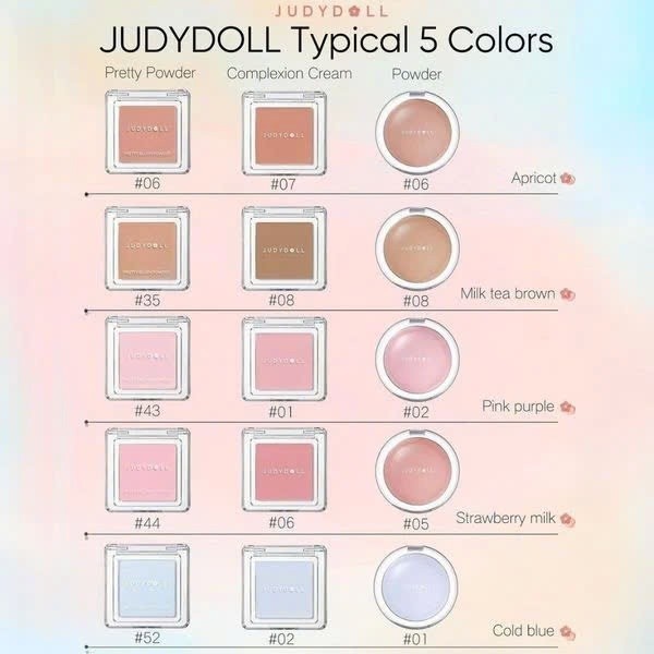 JUDYDOLL Blush Powder – Phấn Má Trang Điểm, Thiết Kế Nhỏ Gọn, Tiện Lợi