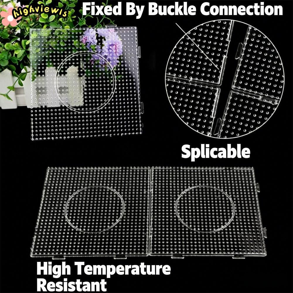 HIGHVIEWLS Bảng đậu 2.6mm, Thủ công thủ công Trang trí hạt Hama Công cụ Perler Mẫu hạt, Chịu nhiệt DIY Làm câu đố Chất lượng cao DIY Pegboard Đồ chơi trẻ em