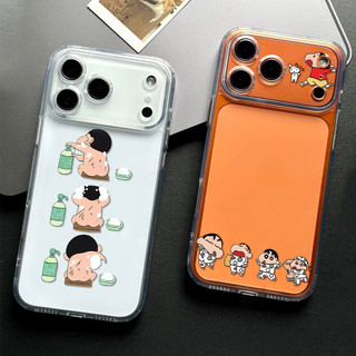 Crayon Shin-chan Ốp điện thoại cho iPhone 17 16 15 14 13 12 11 XR 13PRO silicon trong suốt mềm,Các cặp đôi vỏ chống sốc