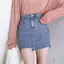 Váy Denim lưng cao không đều phong cách Hàn Quốc mùa hè Váy ôm sát hơn Váy hông chữ A