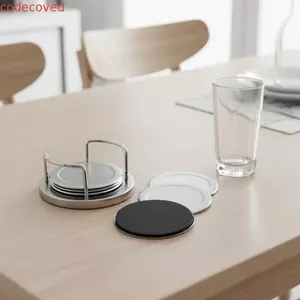 COCODECOVED 6 Miếng Đế Lót Bằng Thép Không Gỉ, Thảm Cách Nhiệt Bạc Tròn, Bền Với Giá Để Đồ Dày Chống Trơn Trượt Cốc Thảm Đĩa