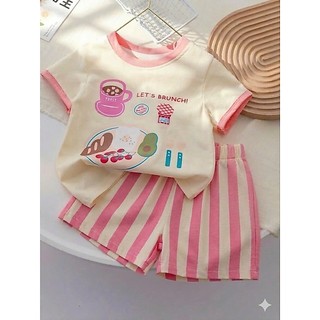 Set Bé Cộc Cotton 4 Chiều Brunch Kẻ Sọc Dễ Thương size 9-25kg