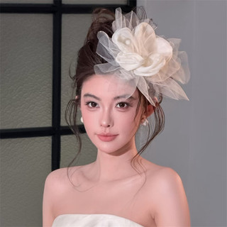 1 Chiếc Pháp Cao Cấp retro Lưới Hoa Lớn Cô Dâu Mũ Trùm Đầu