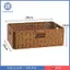 Giỏ dã ngoại Giả Mây Giỏ dệt hình chữ nhật Chất liệu nhựa PP Khay lưu trữ thủ công có lỗ tay cầm Có thể giặt được Phục vụ sắp xếp Thích hợp