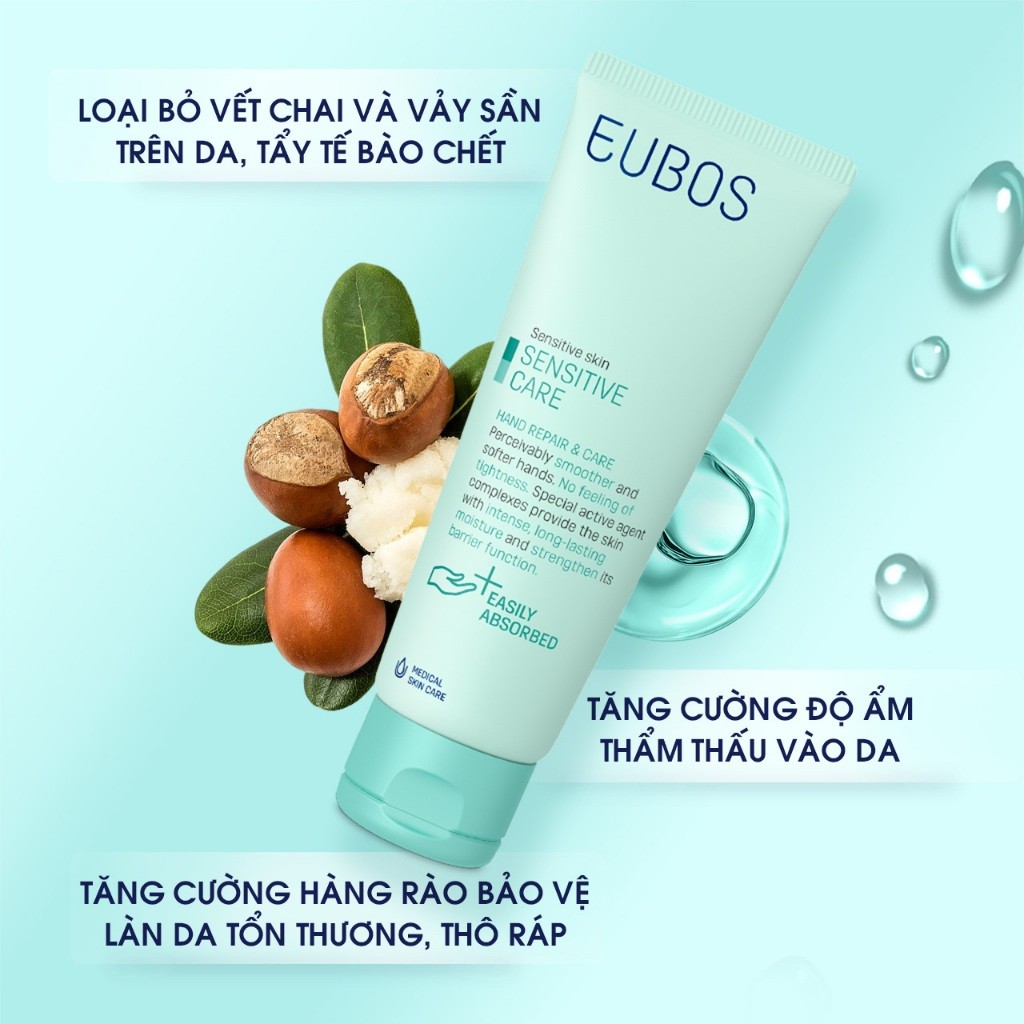 Combo Kem Dưỡng Da Tay EUBOS 75ml Và Kem Nứt Gót Dưỡng Da Chân UREA 10% Foot Cream 100ml Dưỡng Ẩm