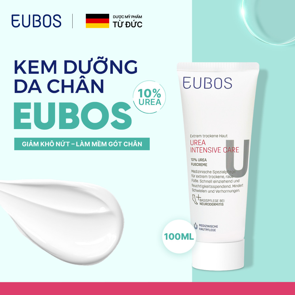 Kem Dưỡng Da Chân Giúp Giảm Nứt Gót EUBOS UREA 10% Cải Thiện Làn Da Khô Thô Ráp Mềm Mịn 100ml